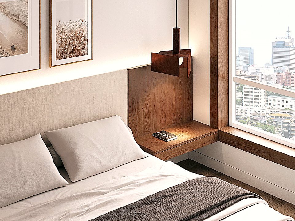 Floating custom bed detail