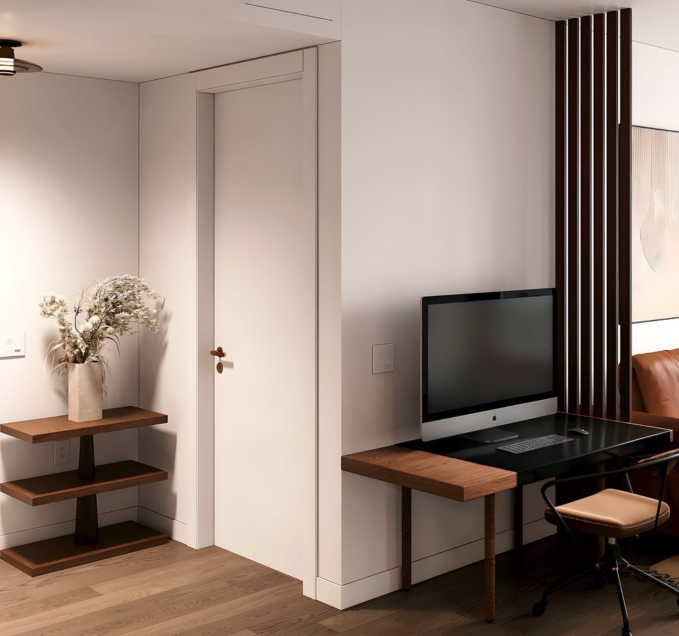 Overview of the open-plan living space