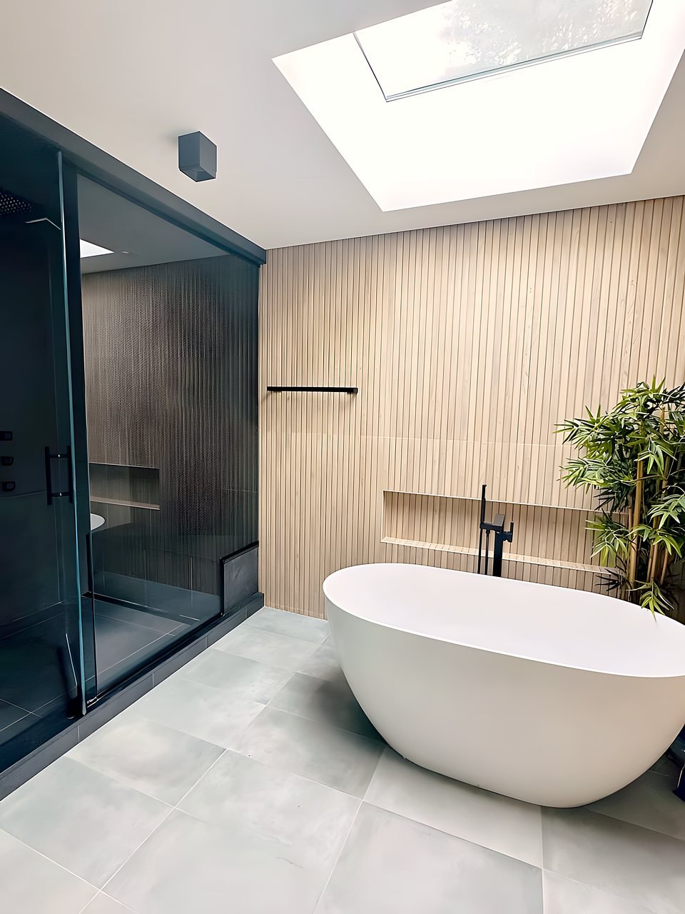 A spa-like high-tech bathroom in Westchester